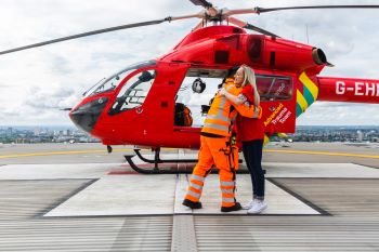 Claire and London's Air Ambulance's Dr Matt Mak