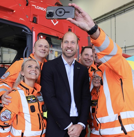 Prince William takes selfie with London's Air Ambulance crew