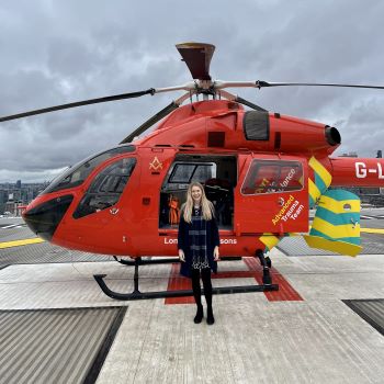 Virginia visiting London's Air Ambulance Charity's helipad