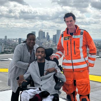 James with London's Air Ambulance's Dr Zane Perkins