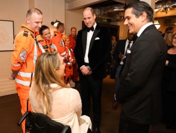 Milana meeting HRH Prince William at London's Air Ambulance Charity's gala