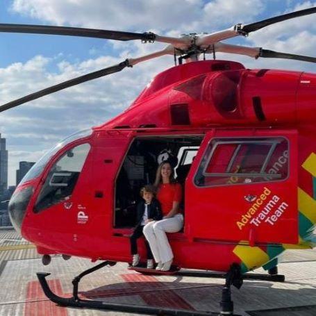 Milana on London's Air Ambulance Charity helipad