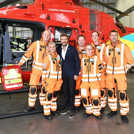 London's Air Ambulance welcomes new helicopters with David Beckham 